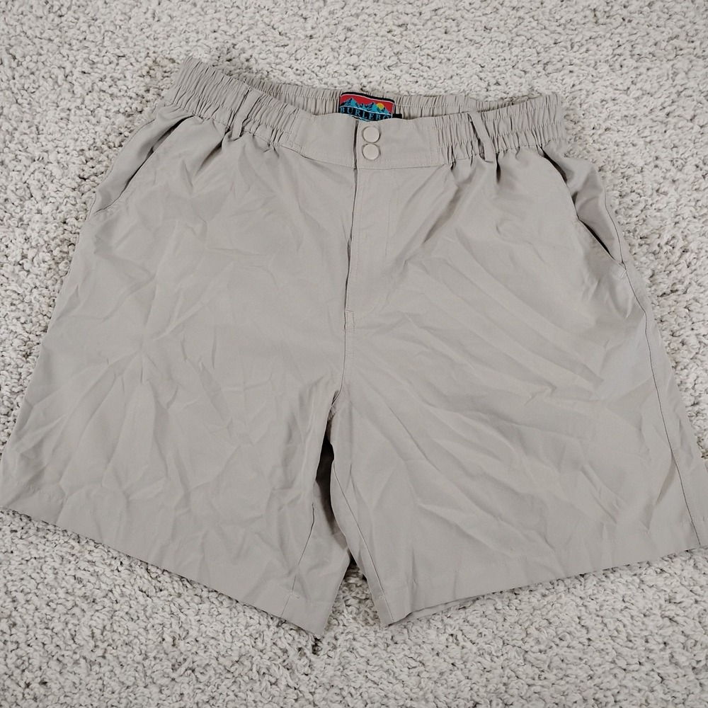 Burlebo Shorts Mens Medium Beige Everyday Shorts Stretch 7" Outdoor Gym Athletic